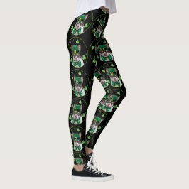 För dagChihuahua för St. Patricks damasker för Leggings