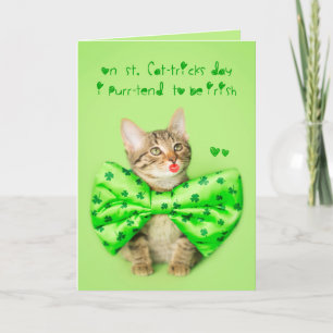 För dagkattunge för St. Patricks kyssar Kort