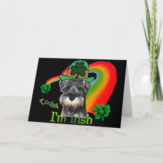 För dagkortkort för St. Patricks Schnauzer Kort (Framsida)