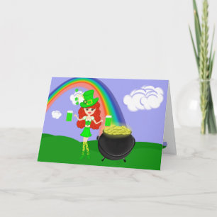För dagrödhårig för St Pats troll för flicka med Kort