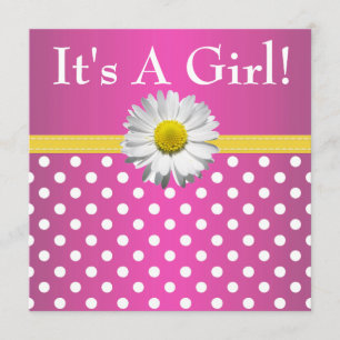 För daisybaby shower för rosor gul inbjudan