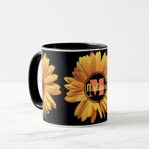 För daisyGerbera för Monogram elegant blomma för Mugg