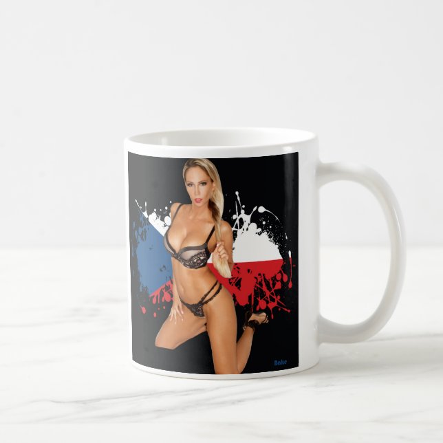 För damunderkläderflicka för utvikningsbild sexig kaffemugg (Höger)