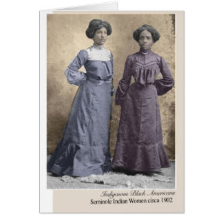 För damvintage för Seminole indiska indianer Hälsningskort