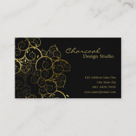 För Deco för guld- spirallöv dekorativ chic Visitkort