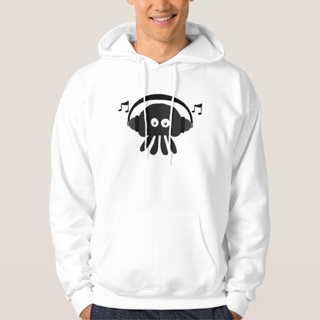 För Dee Jay för funky svart anpassade manet Hoodie (Framsida)