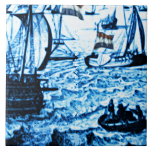 För Delftware för Amsterdam antikvitetfrakter Lo Kakelplatta