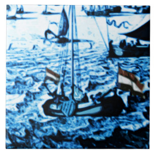 För Delftware för Amsterdam antikvitetfrakter Lo Kakelplatta