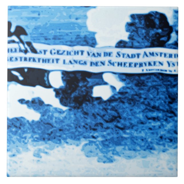 För Delftware för Amsterdam antikvitetfrakter Look Kakelplatta (Framsidan)