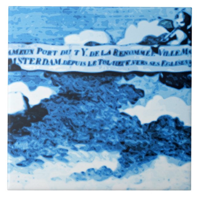 För Delftware för Amsterdam antikvitetfrakter Look Kakelplatta (Framsidan)