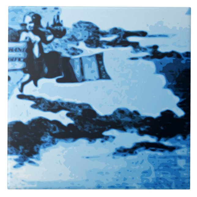 För Delftware för Amsterdam antikvitetfrakter Look Kakelplatta (Framsidan)