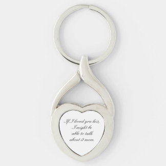 För dem som med djup känsla uttrycker kärlek-nycke twisted heart silverfärgad nyckelring