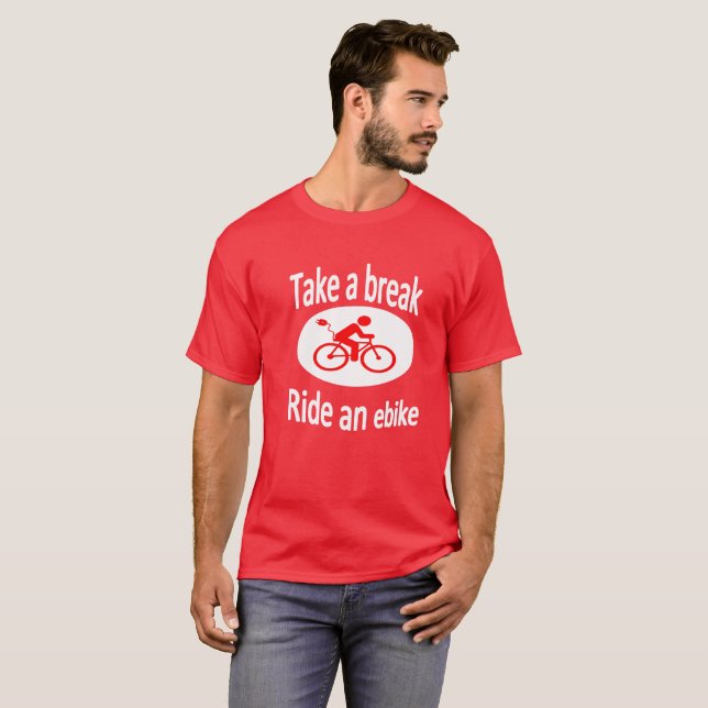 För den Ebike "ta för ett avbrott" den för manar Tee (Hel framsida)
