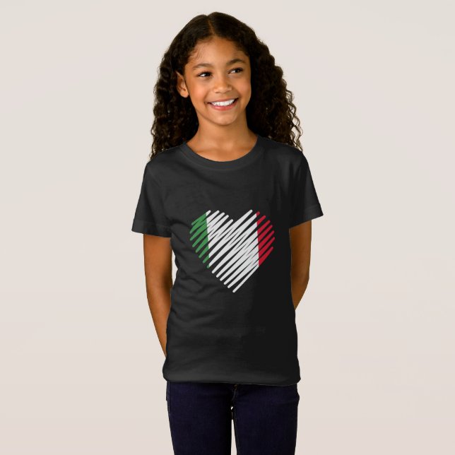 För den Italia för kärlekitalienhjärta italienare T Shirt (Hel framsida)