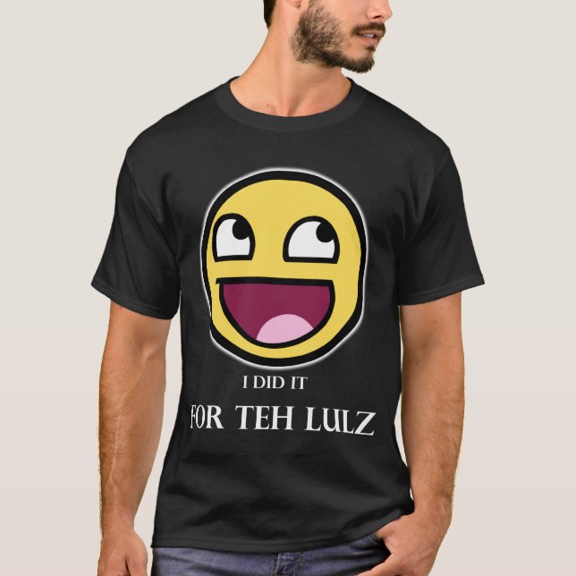 För den Lulz skjortan (mörk och vit) Tee (Framsida)