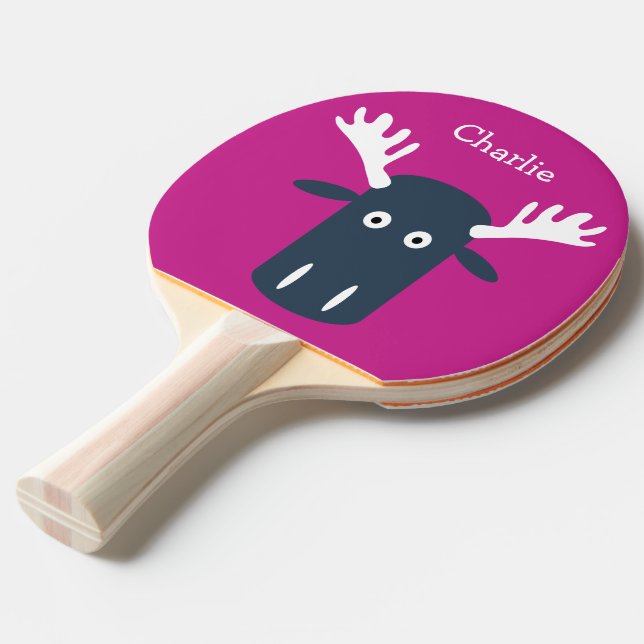 För den PopArt för älgen paddlar Head pong för Pingisracket (Ryggvinkel)