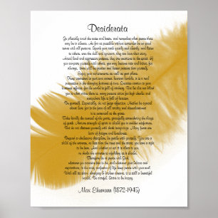 För Desiderataden guld- fjädern "önskade saker" Poster