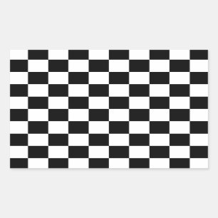 För designschack för rutig flagga stiger ombord rektangulärt klistermärke