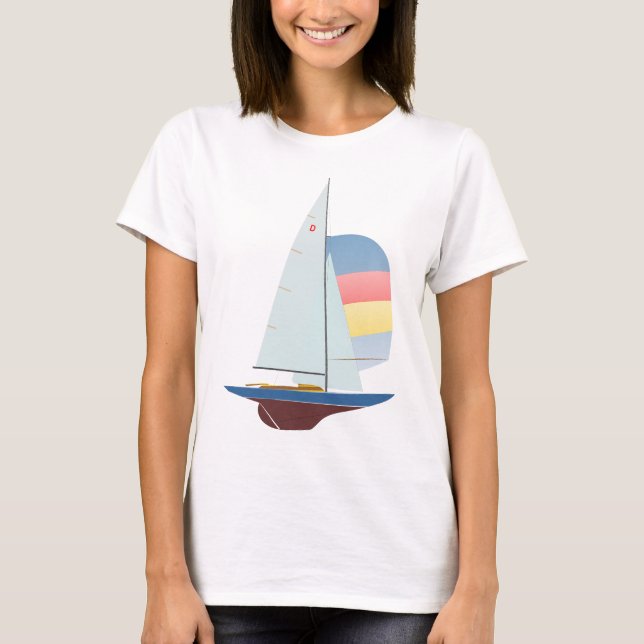 För designtävla för drake en segelbåt t-shirt (Framsida)