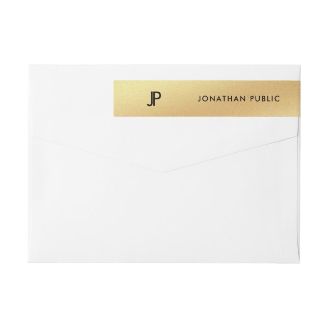 För designtrendig för glamour guld- modern elegant etikettband (Baksidan)