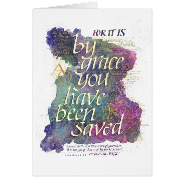 "För det är på nåd" Hälsningskort (Framsidan)