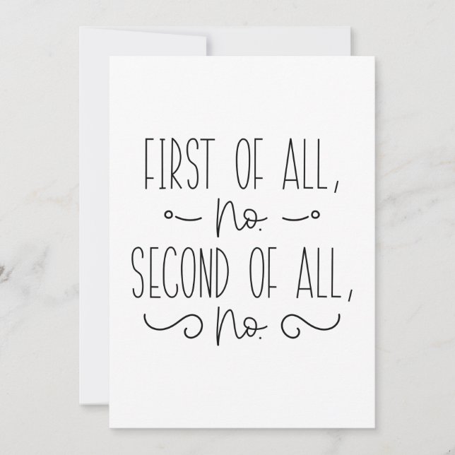 För det första, ingen sekund av alla tack kort (Framsida)