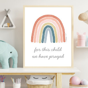 För det här barnet bad vi Boho Watercolor Rainbow Poster