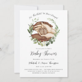 För det här barnet har vi sökt babyskor Inbjudan