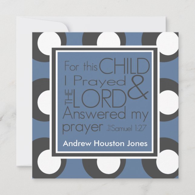 För detta barn bad jag om födelsemeddelande meddelande (Framsida)