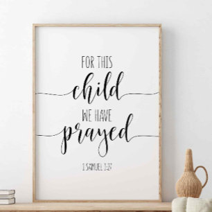 För detta barn har vi betat, 1 Samuel 1:27 Poster