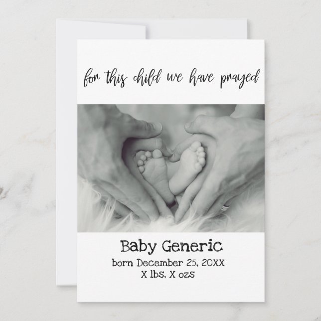 För detta barn har vi fått ett meddelande om födse (Framsida)