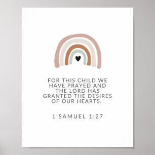 För detta barn har vi sökt, 1 Samuel 1 27-tecken Poster