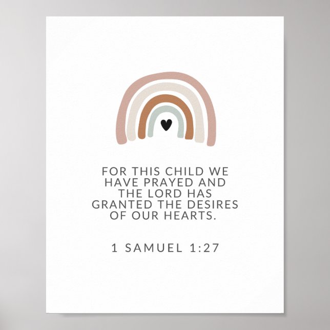 För detta barn har vi sökt, 1 Samuel 1 27-tecken Poster (Framsidan)