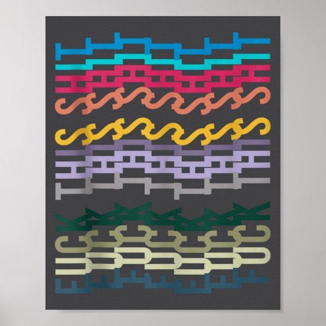 För detta dolda meddelande Färgglad linne  Poster (Framsidan)