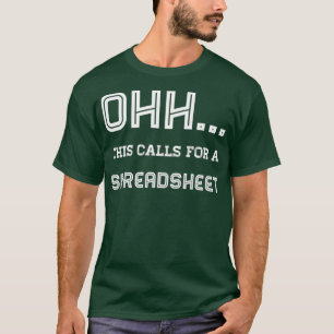 För detta krävs ett kalkylblad 1 t shirt