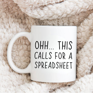 För detta krävs ett kalkylblad kaffemugg