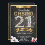 För diamantfödelsedag för kasino 21st guld- inbjudningar<br><div class="desc">För Bling för 21st guld- svart tavla för diamant för dobbleri för kasinonattpoker inbjudan metallisk födelsedag</div>