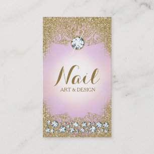 För diamantvintage för 311 lila Glam guld- glitt Visitkort