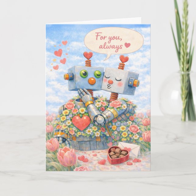För dig, Alltid – Robotkärlek Helgkort (Framsida)