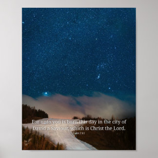 För dig är idag född Lukasevangeliet 2:11 Julskrif Poster