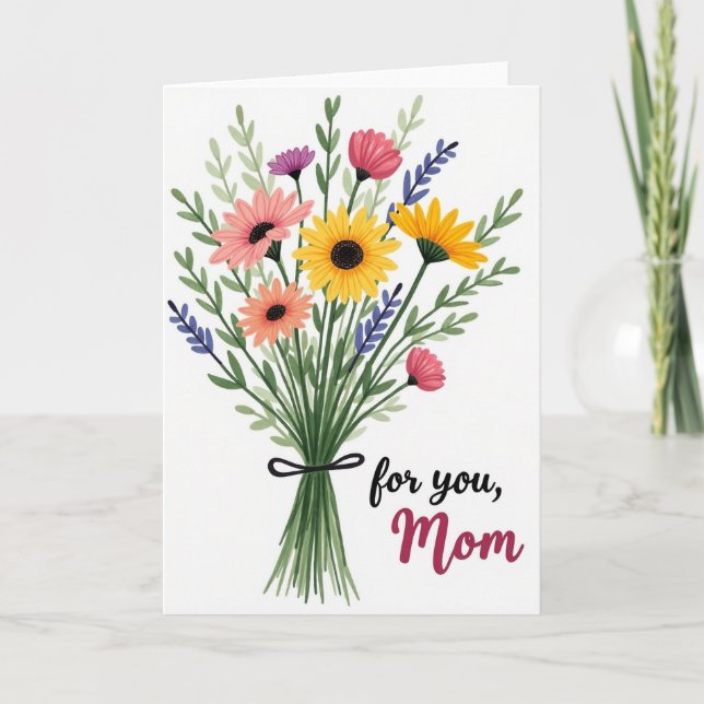För dig Mamma Blomkort Kort (Framsida)