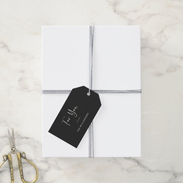 För dig minimalistisk typografi personlig svart presentetikett (Med Snöre)