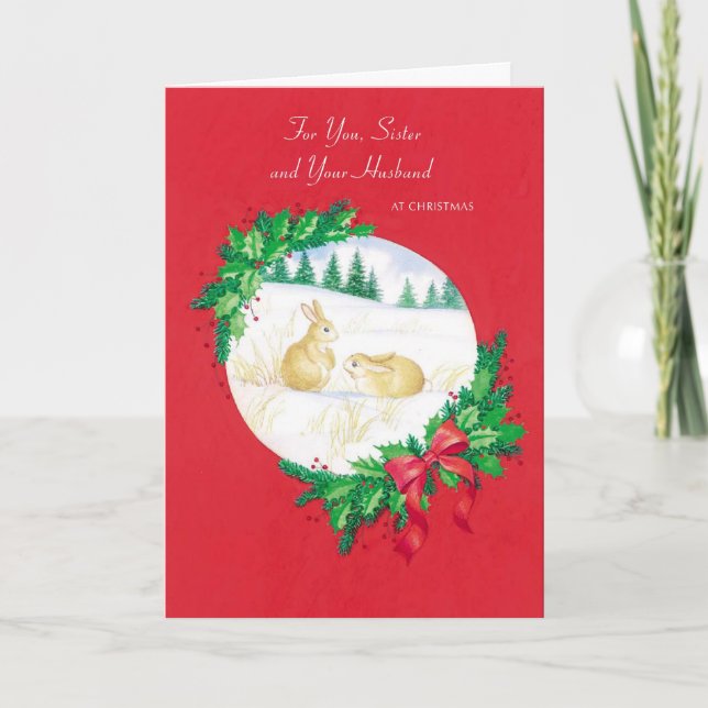 För dig, syster och Make vid jul Helgkort (Framsida)