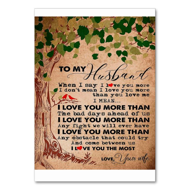 För din fantastiska make, make födelsedagspresent bordsnummer (Framsidan)