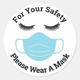 För din säkerhet, Bära en mask och streck Runt Klistermärke
