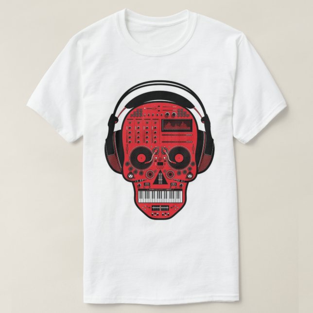 FÖR DJ-PRODUCENT FÖR SKALLE HEAD SKJORTA FÖR TEE SHIRT (Design framsida)