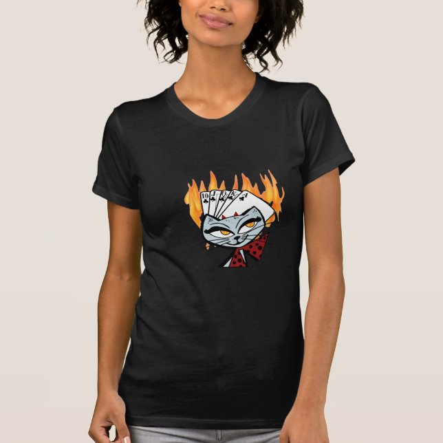 För djävulenkatt för royal slät T-tröja Tee Shirt (Framsida)
