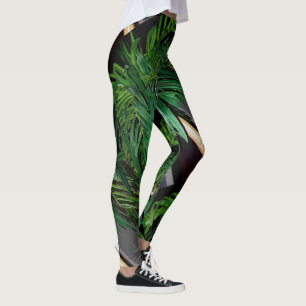 För djungelpalmträd för vild tropisk damasker leggings