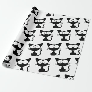 För Djur älskare: Cute Black Cat/Kitten Mönster Presentpapper