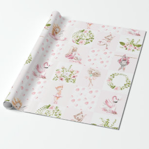 För djurtäcke för baby rosa blom- mönster för presentpapper